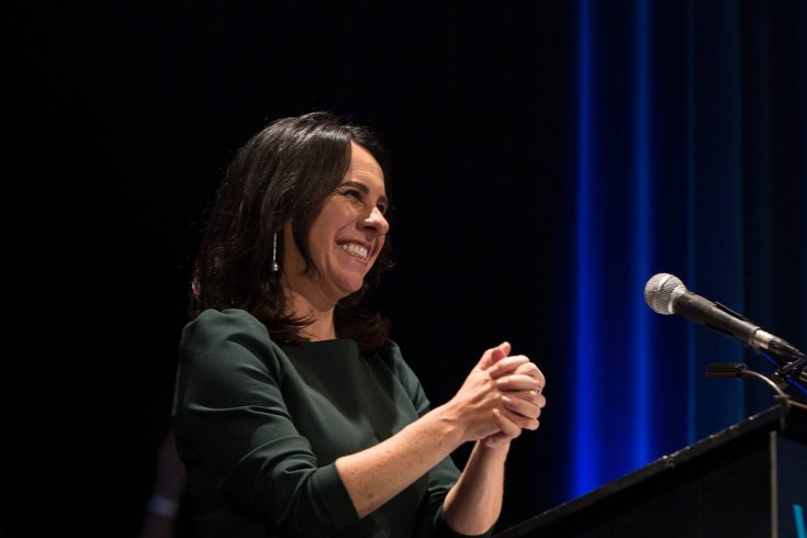 Woman speaking at Walrus Talks