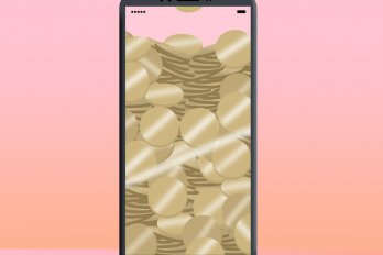 Coins on a smartphone screen