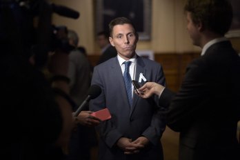 Patrick Brown, former leader of the Progressive Conservative Party of Ontario is photographed during a scrum at the Ontario legislature in 2016.