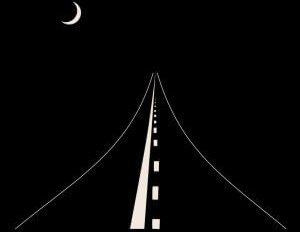 Highway on a black background