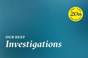 A blue background with text that reads Our Best Investigations