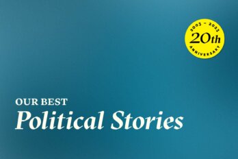 A blue background with text that says Our Best Political Stories