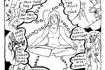 Illustration of a comic by Teva Harrison