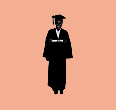 Woman in graduation cap and gown