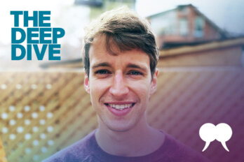 An image of Alex Cyr with the words "The Deep Dive" in the upper left corner.