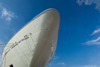 The hull of a cruise ship