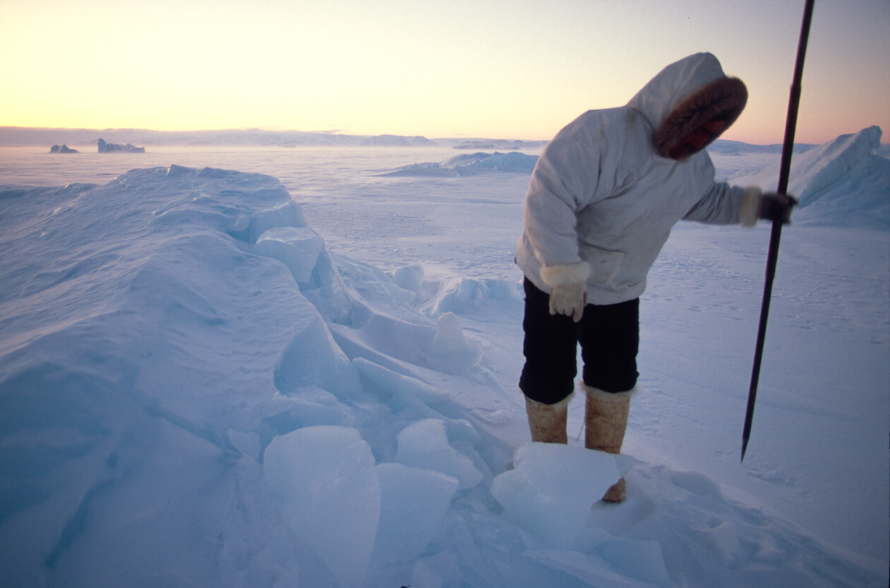 Hunting Through the Ice', Saggiassie Ragee - Inuit Art