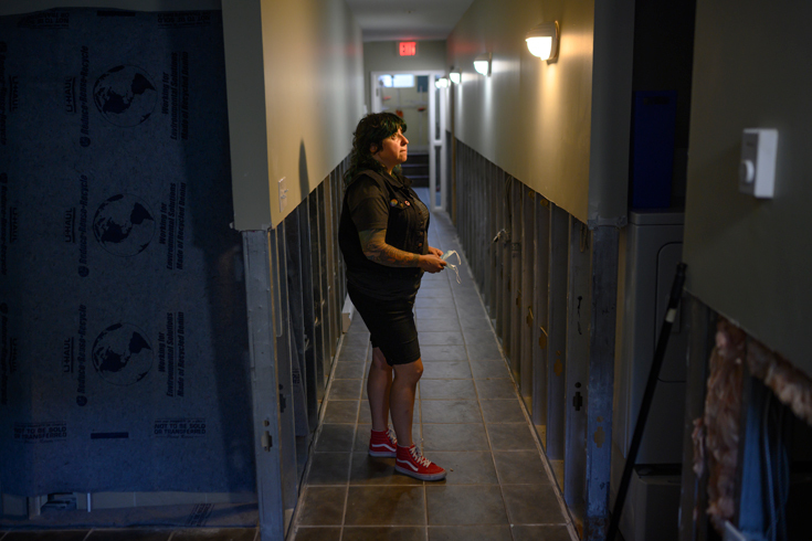 Valerya Edelman in the gutted basement of Clinic 554.