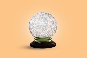 A crystal ball filled with people.