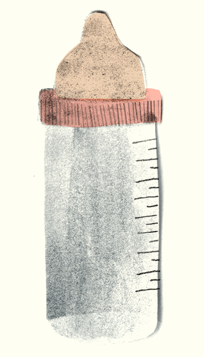 Illustration of a baby bottle