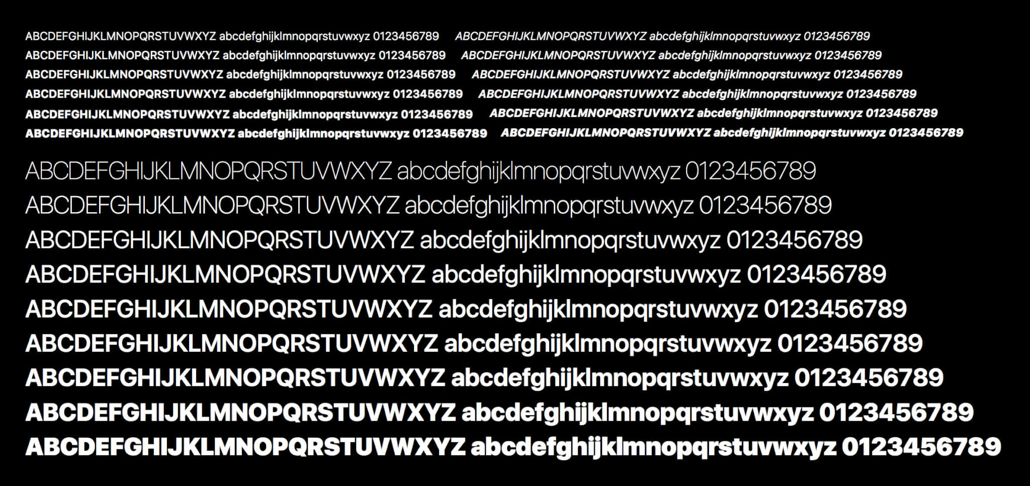 Apple's San Francisco system font