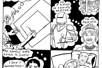 Illustration of a comic by Teva Harrison