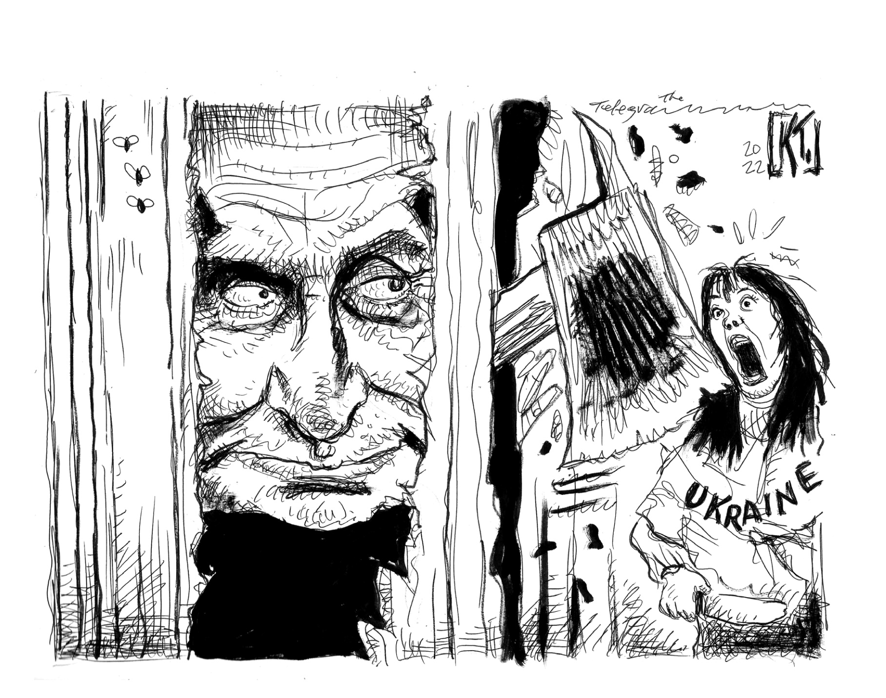Political cartoon parodying the film