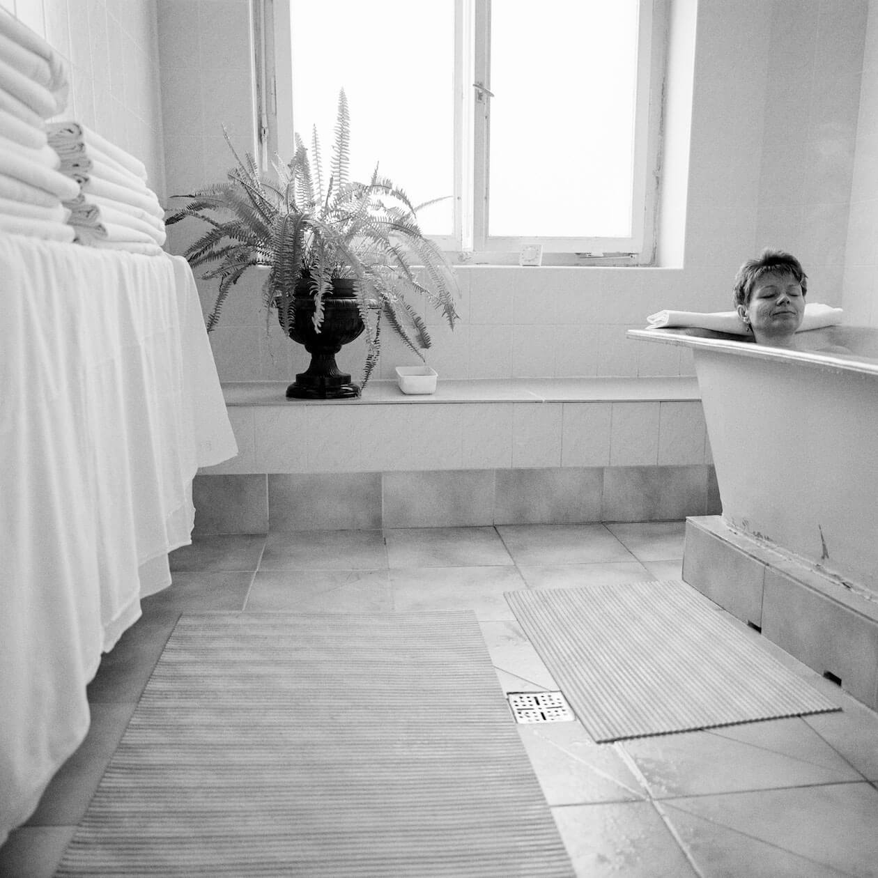 Woman in mineral bath