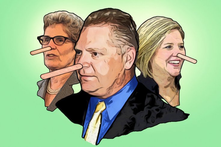 Illustration of Famous Politicians with Pinocchio Noses