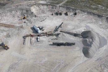 Photo shows a top view of a mining site