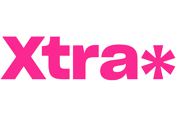 Logo for Xtra in pink on a white backround.