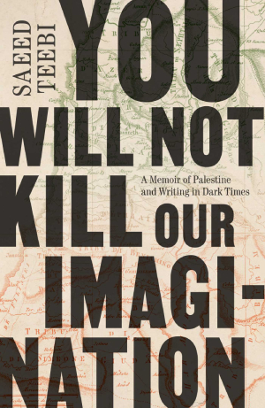 The cover art for You Will Not Kill Our Imagination, the title in large black block letters that reach the edges of the images