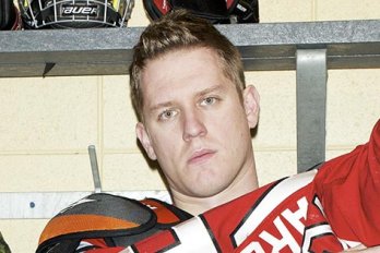 Hockey player in a locker room